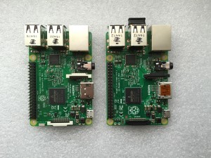 Raspberry Pi 3 (links) & Raspberry Pi 2 (rechts)