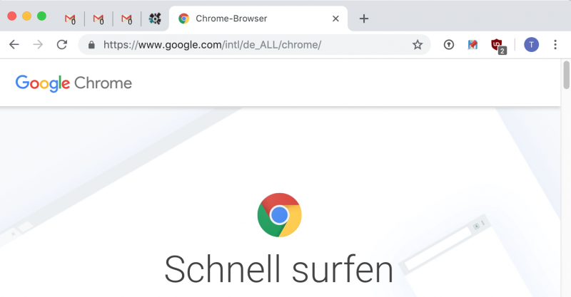 Chrome: Angeheftete Tabs